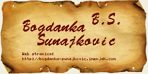 Bogdanka Sunajković vizit kartica